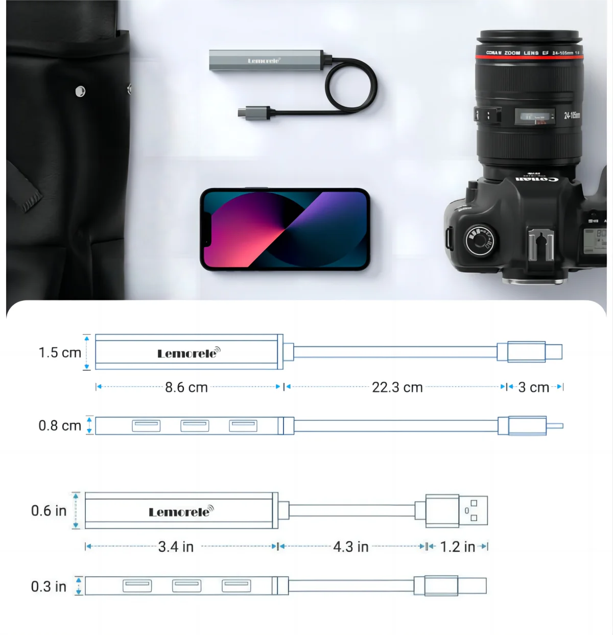 Lemorele USB Hub Type C Hub